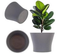 KADAX Petit pot de fleurs, en plastique, pour plantes grasses et herbes, pot moderne pour l'intérieur et l'extérieur, gris, 13,5 cm