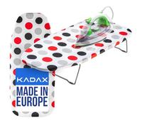 KADAX Petite planche à repasser de 70 x 30 cm avec support en mousse de 3 mm, table à repasser pliable avec housse amovible, planche à repasser de camping