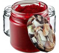 KADAX Petits pots 200 ml, Pots à confiture, fi66 mm, Mini-pots pour miel et épices, Pots hermétiques, Pots de conservation, Pots, Pots à confiture, Pots ronds (10 pièces, champignons)