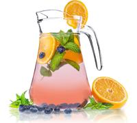 KADAX pichet, pot en verre, pot à eau avec bec verseur et poignée maniable, transparent, 1.4L, 1 pièce