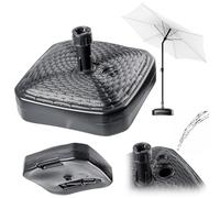 KADAX Pied de parasol rond, support de parasol remplissable avec du sable, de l'eau ou du gravier, support en plastique pour jardin, terrasse, plage (Version 2 carrée, anthracite)