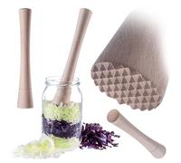 KADAX Pilon à choucroute en bois 24 x 4 cm pour fermentation de choucroute et kimchi