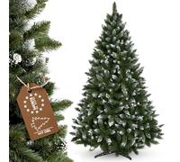 KADAX Pin de Diamant avec Billes argentées et Pneu de Givre, Sapin de Noël 180 en Film PVC, Sapin de Noël Artificiel avec 385 Branches, Sapin avec Support en Plastique Ø env. 110 cm