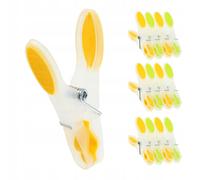 KADAX Pinces à linge "Luant", Résistantes au vent, robustes, 12 pièces, jaune-vert