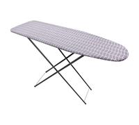 KADAX Planche à repasser 118 x 36 cm, table à repasser réglable en hauteur avec construction en métal robuste, housse amovible, surface de rangement pratique et pieds antidérapants (gris)