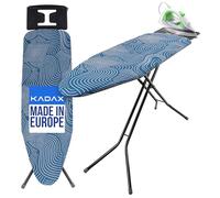 KADAX Planche à repasser 120 x 38 cm - Table à repasser pliable avec construction en acier robuste - Housse résistante à la chaleur et plateau pour fer à repasser - Réglable en hauteur (bleu)