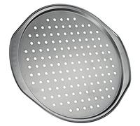 KADAX Plaque à pizza perforée, plaque à pizza avec poignées confortables, plaque à pâtisserie, plaque à pizza circulaire, plaque à pizza en couche antiadhésive (⌀ 33 cm)