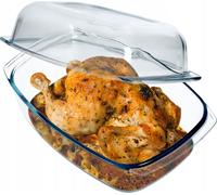KADAX plat à four en verre résistant à la chaleur "Backe", cocotte en verre avec couvercle, transparent, rectangulaire, 7L
