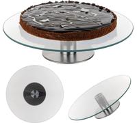 KADAX Plat à tarte tournant 28 cm, Plat à tarte tournant en verre