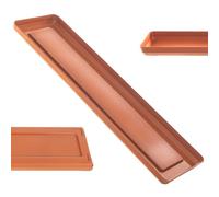 KADAX Plateau 40 cm pour jardinière, sous-verre rectangulaire en plastique, sous-pot pour jardinière de balcon, sous-pot pour plantes (Terracotta)