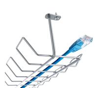 KADAX Plateau de Gestion des Câbles sous Le Bureau, Organisateur de Câbles en Acier avec 2 Vis de Fixation, Chemin de Cables pour Ordinateur (Argent)