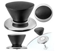 KADAX Poignée de Couvercle de Casserole, Bouton de Couvercle Ignifuge en Plastique et Acier Inoxydable, poignée Universelle pour Couvercle de Casserole, Bouton de Couvercle (Noir Mat)