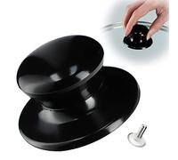 KADAX Poignée de couvercle de casserole, bouton de couvercle ignifuge en plastique et acier inoxydable, poignée universelle pour couvercle de casserole, bouton de (1 pièce, noir brillant)