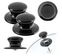 KADAX Poignée de couvercle de casserole, bouton de couvercle résistant au feu en plastique et en acier inoxydable, poignée universelle pour couvercle de casserole, bouton de couvercle de casserole