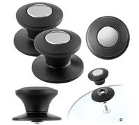 KADAX Poignée de couvercle de casserole, bouton de couvercle résistant au feu en plastique et en acier inoxydable, poignée universelle pour couvercle de casserole, bouton de couvercle de casserole