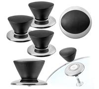 KADAX Poignée de couvercle de casserole, bouton de couvercle résistant au feu en plastique et en acier inoxydable, poignée de maintien universelle pour couvercle de casserole, bouton de couvercle de