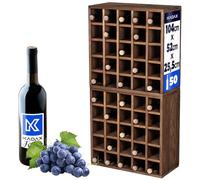 KADAX Porte-bouteilles en bois, 52 x 25,5 x 104 cm, étagère empilable pour bouteilles, armoire à vin naturel, rustique, montage facile