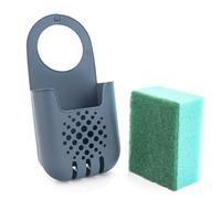 KADAX Porte-éponge, égouttoir pour éponge à vaisselle, panier suspendu pour ranger les éponges, étagère de robinet, organisateur de cuisine (gris foncé)