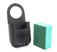 KADAX Porte-éponge, égouttoir pour éponge, panier suspendu pour ranger les éponges, étagère de robinet, aide à l'organisation de la cuisine (noir)