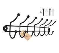 KADAX Porte Manteau mural en Acier, Crochets pour serviettes noir, Patère Murale, Patère pour la maison, Crochet pour Vêtement et Peignoir