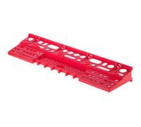 KADAX Porte-outils, étagère murale, porte-outils en plastique PP, système de stockage pour mur perforé, mur d'outils pour garage, atelier, salle de loisirs, abri (1 x long) rouge