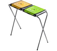 KADAX Porte-Sacs Poubelle pour Intérieur et Extérieur, Support Pratique et Efficace pour Les Sacs de Recyclage (Double: Jaune et Vert)