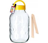 KADAX Pot à conserves avec pinces "Hogatza", Pot à cornichons avec couvercle en plastique, Pots à conserves, 5L