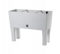 KADAX pot à pieds, banc surélevé en plastique, 60 cm, blanc