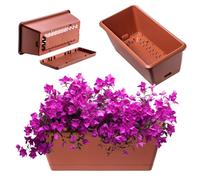 KADAX Pot de fleur 40 cm, Terre cuite - Pot de plantation en plastique avec sous-plat, résistant aux intempéries et stable, idéal pour le balcon, la terrasse ou le rebord de fenêtre