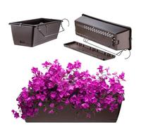 KADAX Pot de fleur 60 cm Marron - Jardinière en plastique, résistant aux intempéries et robuste, idéal pour le balcon, la terrasse et le rebord de fenêtre