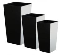 KADAX Pot de Fleur Haut, Grande Jardiniere en Plastique pour Une Décoration (Noir, Lot de 3: 46.5 cm, 57.5 cm, 68 cm)