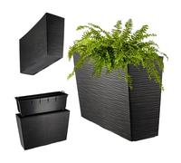 KADAX Pot de Fleur Pot de Fleur + Insert Jardinière Jardinière Haute Terrasse Noir 19x56cm