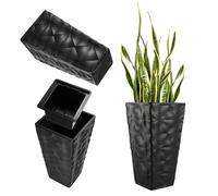 KADAX Pot de fleurs avec effet 3D, bac à fleurs en plastique en 4 couleurs, bac à plantes avec insert et poignées pratiques, pot en plastique, pot pour plantes d'extérieur (anthracite hauteur : 74,5