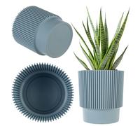 KADAX Pot de fleurs décoratif en plastique, rond, pour l'intérieur et l'extérieur, pot moderne pour plantes d'intérieur, vert menthe, 15,5 cm