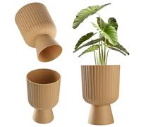 KADAX Pot de Fleurs en Forme de Calice - Cache-pot en Plastique pour Balcon, Terrasse, Rebord de Fenêtre - 5 Couleurs, 2 Tailles (18 cm, Marron)