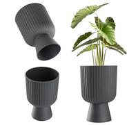 KADAX Pot de Fleurs en Forme de Calice - Plastique, 2 Tailles, 3 Couleurs - Pour Balcon, Terrasse, Rebord de Fenêtre - Coupe (18 cm, Anthracite)