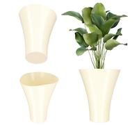 KADAX Pot de fleurs en plastique, ⌀16-16,5cm, 13 couleurs, pot avec surface brillante, protection de pot de fleurs pour cactus, calendules, fougères, jardinières, pots de plantation (Crème, ⌀ 16,5 cm)