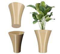 KADAX Pot de fleurs en plastique, ⌀16-16,5cm, 13 couleurs, pot avec surface brillante, protection de pot de fleurs pour cactus, calendules, fougères, pots de plantation, pots de plantes (Beige, ⌀ 16,5