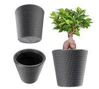 KADAX Pot de fleurs en plastique - 3 couleurs - Résistant aux intempéries - Avec surface mate - Anthracite - Diamètre : 40 cm