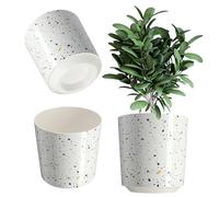 KADAX Pot de Fleurs en Plastique - 3 Tailles - Pot de Fleurs en 5 Motifs différents - Pot décoratif pour Plantes - Résistant aux UV (∅ 19,5 cm, Terrazzo)