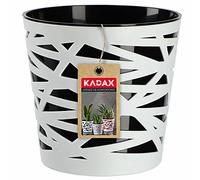 KADAX Pot de Fleurs en Plastique au Design Moderne et Élégant pour Embellir Vos Espaces Intérieurs ou Extérieurs, Parfait pour Maison, Terrasse et Balcon (15 cm, Noir)