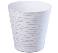 KADAX Pot de Fleurs en Plastique avec Soucoupe Incorporée, Pot de Plantes avec Conception Raffinée pour la Décoration d'Intérieur (17 cm, Blanc)