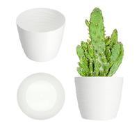 KADAX Pot de fleurs en plastique, diamètre 11-19 cm, 7 couleurs, jardinière moderne, solide protection, rond (diamètre 13 cm, blanc)