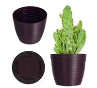 KADAX Pot de fleurs en plastique - Diamètre : 11 à 19 cm - 7 couleurs - Simple - Pot de fleurs moderne - Protection robuste - Diamètre : 13 cm - Prune