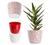 KADAX Pot de fleurs en plastique - Diamètre : 11 à 21 cm - 5 couleurs - Pot simple et robuste - Protection ronde pour fougère - Diamètre : 11 cm - Rouge