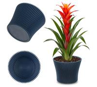 KADAX Pot de fleurs en plastique pour appartement, pour intérieur et extérieur (bleu foncé, 19 cm)