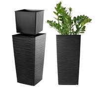 Pot de fleurs KADAX, jardinière en plastique, jardinière, 19 cm, noir