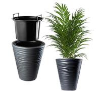 KADAX Pot de Fleurs Haut pour Intérieur et Extérieur, Jardinière avec Grande Taille et Conception Résistante aux Intempéries, Grand Bac à Fleur (Anthracite, 40 cm)