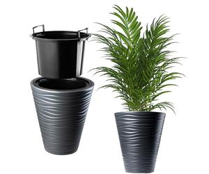 KADAX Pot de Fleurs Haut pour Intérieur et Extérieur, Jardinière avec Grande Taille et Conception Résistante aux Intempéries, Grand Bac à Fleur (Anthracite, 35 cm)