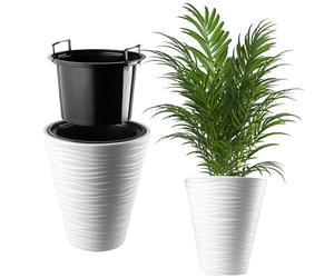 KADAX Pot de Fleurs Haut pour Intérieur et Extérieur, Jardinière avec Grande Taille et Conception Résistante aux Intempéries, Grand Bac à Fleur (Blanc, 35 cm)